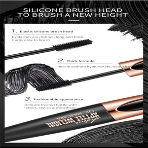 Mascara noir magique volumisant imperméable avec brosse en silicone 4D et fibres de soie pour des cils longs et épais, maquillage pour de grands yeux - Product Image 5