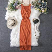 Robe longue d'été moulante en maille ajourée avec nœud pour femme – Vente en gros