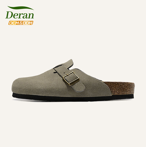 Mules et sabots unisexes de luxe en daim véritable de haute qualité, style <span class=keywords><strong>Birkenstock</strong></span>, sabots en liège pour femmes, pantoufles en cuir de luxe - Product Image 1
