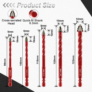 Nhanh chóng phù hợp với cacbua vonfram khô & ướt khoan bit hợp kim tam giác Xoắn sáo chéo Xoắn khoan bit cho Gạch gốm thủy tinh - Product Image 4