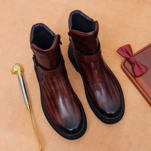 Nouvelles Bottes Classiques de Designer pour Hommes en Cuir Véritable Automne Hiver 2025 – Confortables, Imperméables, Antidérapantes, à Enfiler, pour le Travail - Product Image 4