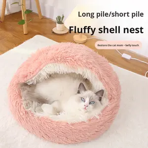 Tüylü Peluş Sağlam Gövdeli Çevre Dostu Dayanıklı Kedi Yatağı Lüks Evcil Hayvan Yatağı Evcil Hayvan Koltuğu Yumuşak Rahat Evcil Hayvan Minderi Yıkanabilir Kışlık - Product Image 1