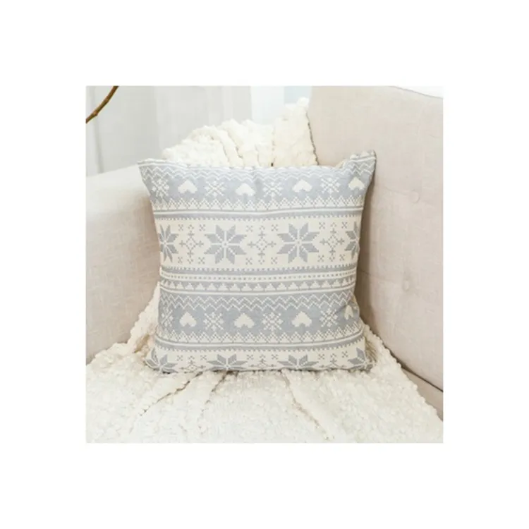 Offre Spéciale décoration de noël taie d'oreiller blanc flocon de neige housse de coussin lin jeter oreiller couvre