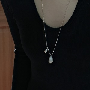 S925 plata esterlina estilo Retro coreano collar de cadena fina diseño de nicho gota de agua tirar Cadena de clavícula al por mayor - Product Image 4