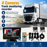 Sistema de Monitoreo con Pantalla Táctil LCD de 10.1 Pulgadas y 4 Canales para Camiones, Sistema de Cámara BSD con Grabador de Conducción de 360 Grados y 1080P para Autobuses y Camiones