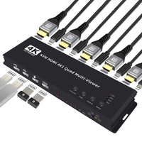 Commutateur 4K HD HDMI KVM 4 Ports HDMI USB commutateur 4x1 HDMI KVM Quad Multiviewer commutateur sans couture