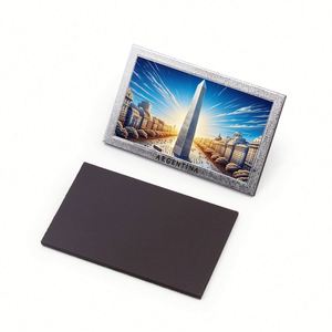Souvenirs-De-Argentina Embossed Metal Foil Custom Buenos Aires Souvenir Argentina <b>Fridge</b> Magnet - Product Image 2