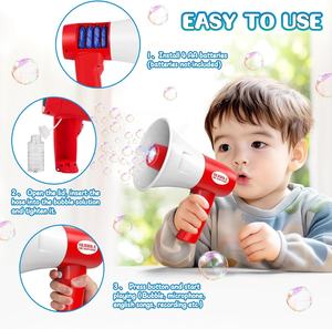 Jouet machine à bulles avec microphone 2 en 1 pour enfants, enregistrement, chant, fabrication de bulles, haut-parleur à bulles d'été en plein air avec lumière LED et musique - Product Image 6