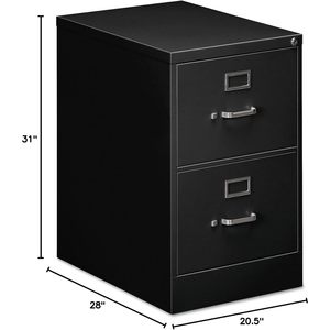Alera 18\" X 25\" X 28.38\" Two-<b>Drawer</b> Economy Vertical <b>File</b> Black Metal with 2 Legal-Size <b>File</b> <b>Drawers</b> - Product Image 1