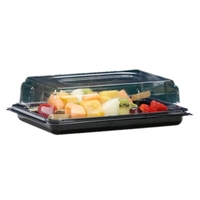 Ensemble de plateaux de restauration jetables rectangulaires 10X plateaux à sandwich en plastique moyens couvercles plateaux réutilisables boîte à sushi pour la nourriture pour la maison