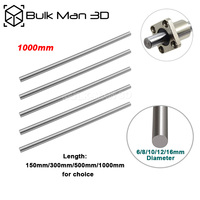 Tiges lisses pour imprimante 3D, longueur 1000mm, diamètre 6mm, 8mm, 10mm, 12mm, 16mm, Rail de guidage