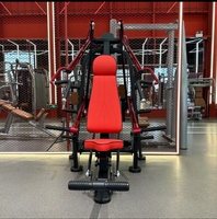 Entrenamiento de fuerza, placa de entrenamiento, equipo de gimnasio comercial cargado, entrenador de alto descenso de abducción sentado