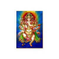 Dekorasi rumah kecil Poster gantung dinding Bohemian Batik etnik payet dicetak Hindu Tuhan Tuhan Ganesha di kanvas seni dinding