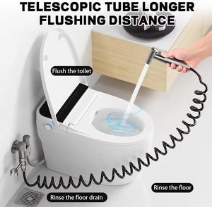 Divisor de Grifo <span class=keywords><strong>para</strong></span> <span class=keywords><strong>Inodoro</strong></span> HOMEDEC, <span class=keywords><strong>Adaptador</strong></span> Doble de 2 Vías, 1 Entrada y 2 Salidas, Válvula de Control Dual, Rociador de Bidé Manual, Acero Inoxidable y Latón - Product Image 2