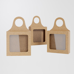 Caja <span class=keywords><strong>de</strong></span> Papel Kraft con Gancho <span class=keywords><strong>y</strong></span> Ventana, Empaque Portátil para Llevar Galletas, <span class=keywords><strong>Chocolate</strong></span> <span class=keywords><strong>y</strong></span> Pasteles - Product Image 2