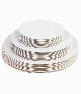 Papan Alas Kue Sekali Pakai dari Karton Bergelombang Putih, Diameter 8, 10, 12 Inci, Bentuk Bulat, Nampan Kue Sekali Pakai - Product Image 5