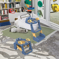 Chaise de siège d'entraînement de toilette PP pour enfants avec poignée rembourrée antidérapante large escabeau échelle pour l'apprentissage de la propreté