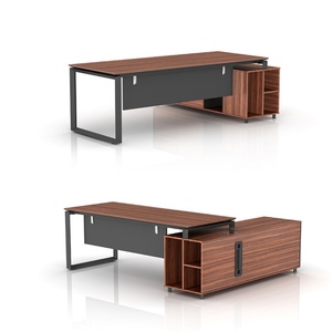 Bureau de direction contemporain avec table latérale extensible et armoires, mobilier commercial moderne - Product Image 6