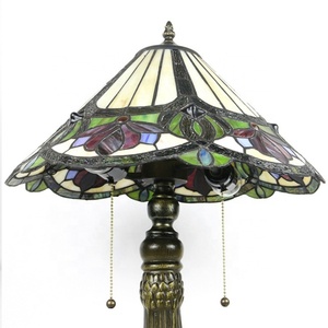 Lámpara de Mesa Retro Europea LongHuiJing de 16 Pulgadas, con Cuentas de Vidrio, Diseño Floral, Hecha a Mano, con LED Flexible, Ecológica, AC - Product Image 4