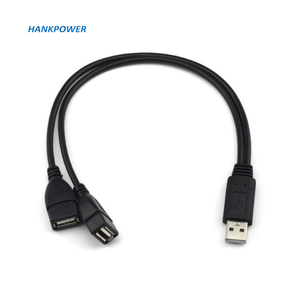 Kabel Adaptor Hub Y Splitter USB 2.0 Tipe A Jantan ke 2 USB Betina Ganda dengan Kabel Daya - Product Image 4