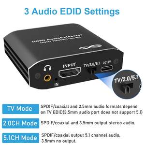 อะแดปเตอร์เสียง SYONG HDMI เป็น Optical/SPDIF Coaxial และ 3.5 มม. Aux รองรับ 4K30Hz <span class=keywords><strong>1080P</strong></span> 3D Digital DTS สำหรับเครื่องเล่น DVD, Blu-ray - Product Image 5