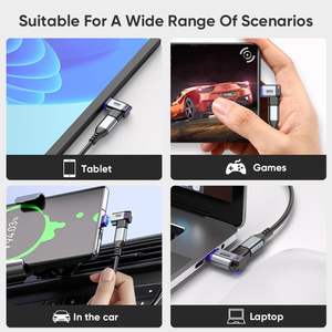 24pin Usb C Magnetische Adapter 240W, Rechthoek Magnetische Usb C Adapter Afneembaar, Pd Snel Opladen 40Gbps 8K 60Hz, Voor Donder <span class=keywords><strong>3</strong></span>/4 - Product Image 6