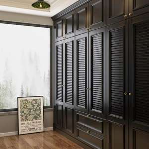 Armario Clásico Tallado Americano de Primera Calidad, Elegante Armario para Dormitorio con Gran Espacio de Almacenamiento y Superficie Antirayaduras - Product Image 1