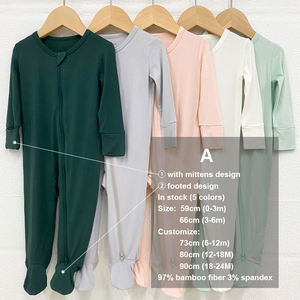 Pelele de algodón orgánico con cremallera para bebé, <span class=keywords><strong>ropa</strong></span> con logotipo personalizado, estampado de <span class=keywords><strong>etiqueta</strong></span>, fabricante, venta al <span class=keywords><strong>por</strong></span> <span class=keywords><strong>mayor</strong></span> - Product Image 3