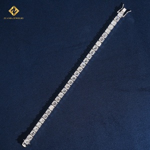 ZUANFA JEWELRY Moissanite 925 Silver Popular GRA Certified Asscher Cut 5*5MM Tennis <b>Bracelet</b> - Product Image 6