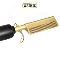 WAIKIL 2024 Nouveau Peigne Chauffant Électrique Haute Température en Cuivre pour Boucler et Lisser les Cheveux