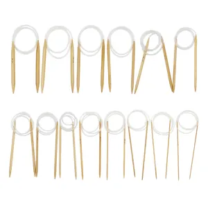 Size 2mm-10mm Transparent Tube Carbonized Bamboo Circular Knitting Needles Set For Socks Sweater Needle