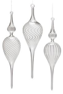 Ornement de Noël personnalisé <span class=keywords><strong>en</strong></span> <span class=keywords><strong>verre</strong></span> <span class=keywords><strong>soufflé</strong></span> à la main, motifs variés, gouttes d'eau décoratives, avec crochet <span class=keywords><strong>en</strong></span> <span class=keywords><strong>verre</strong></span> transparent - Product Image 2