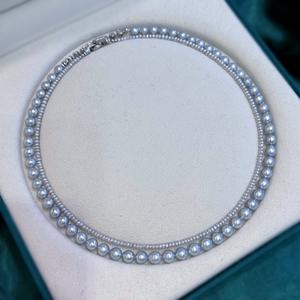 Collier de perles d'eau douce naturelles orange en gros, 4-5 mm, haute brillance, presque rond, presque sans défaut, pour le bricolage, de Zhuji - Product Image 2