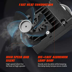 High Power With Fan Car Spotlights Led <strong>Grille</strong> <strong>Lights</strong> Fog Work <strong>Light</strong> External Auxiliary <strong>Lights</strong> Off-road Vehicle SUV Truck - Product Image 2