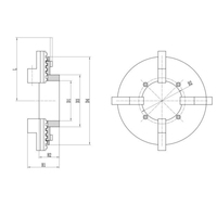 Mandrin à main à 4 mâchoires de 200mm pour couper/souder, mandrin rotateur de soudage, pince à quatre mâchoires facile à utiliser Tube carré de tuyau de tube rond