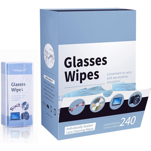 Lenti detergenti salviette Pre inumidite lenti per occhiali ottici pulizia salviettine umidificate per occhiali - Product Image 1