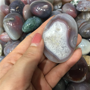 <span class=keywords><strong>Pietra</strong></span> curativa del calcedonio marino di macadam di ghiaia dell'agata <span class=keywords><strong>marina</strong></span> dell'oceano per il fengshui - Product Image 2