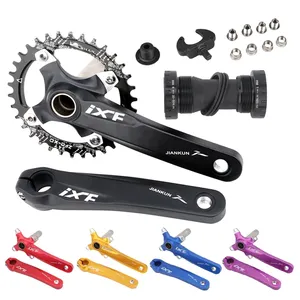 IXF MTB Crankset sepeda gunung 104 BCD, set braket bawah Crank sepeda 30/32/34/36/38T 170mm dengan Set braket bawah