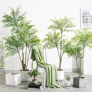 プラスチック人工植物ホーム装飾木偽竹植物人工屋内木庭