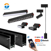 Système d'éclairage sur rail magnétique LED Zhongshan pour projecteur linéaire 48V, encastré ou suspendu