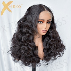 X-Tress 99J Burgundy 4*13 Lace Front <strong>Wigs</strong> Silk Straight <strong>Wigs</strong> Glueless <strong>Short</strong> Bob Mixed Human Hair <strong>Wigs</strong> for Black Women - Product Image 4