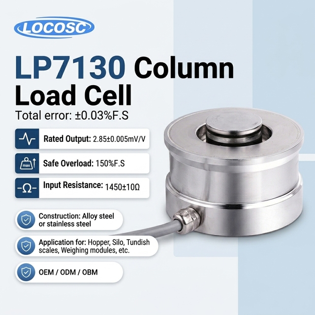 30 Ton Wireless Compression Load Cell Force Sensor for Industrial Weighing