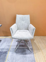 Ensemble de fauteuils d'appoint pivotants de luxe modernes, 2 pièces, en tissu velours, base en métal, pour la maison, le bureau, la cuisine, la salle à manger, le bar, le parc