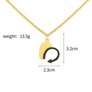 Collana con ciondolo a forma di cuore con <span class=keywords><strong>nome</strong></span> personalizzato placcato oro gioielli di moda per ragazze ragazzi stile alla moda con zircone pietra principale - Product Image 2