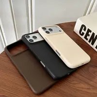 Coque de téléphone antichoc mate à texture cuir litchi rétro compatible avec iPhone 17E 17 Air 16E 16 15 14 Plus 13 12 Mini 11Pro Max