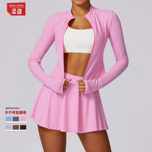 ชุดเดรสยาวของผู้หญิงสำหรับ Tz8588ชุดเดรสกันแดดแห้งเร็วชุดเล่นกีฬาโยคะกลางแจ้งระบายอากาศได้ดีสีพื้น - Product Image 2