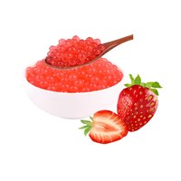 YINSHUO Aardbei Popping Boba Premium Roze Kant-en-klare Tapioca Ballen Groothandel Bubble Tea Topping 0,6kg*12potjes/doos