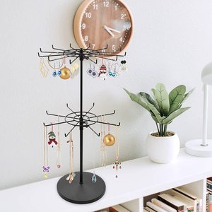 Giá Trưng Bày Trang Sức Giá Xoay 2 Tầng Giá Trưng Bày Trang Sức Bằng Kim Loại Giá Trưng Bày Móc Khóa Bông Tai Vòng Cổ Xoay - Product Image 4