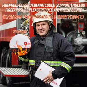 <span class=keywords><strong>Sac</strong></span> à documents en toile ignifuge et imperméable avec fermeture à glissière, design pliable pour un rangement sécurisé des objets de valeur et des documents légaux - Product Image 3