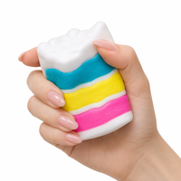 Jouets sensoriels anti-stress en TPE personnalisés en gros, à rebond lent, en forme de gâteau au beurre, pour la décompression et le soulagement du stress, multi-usages